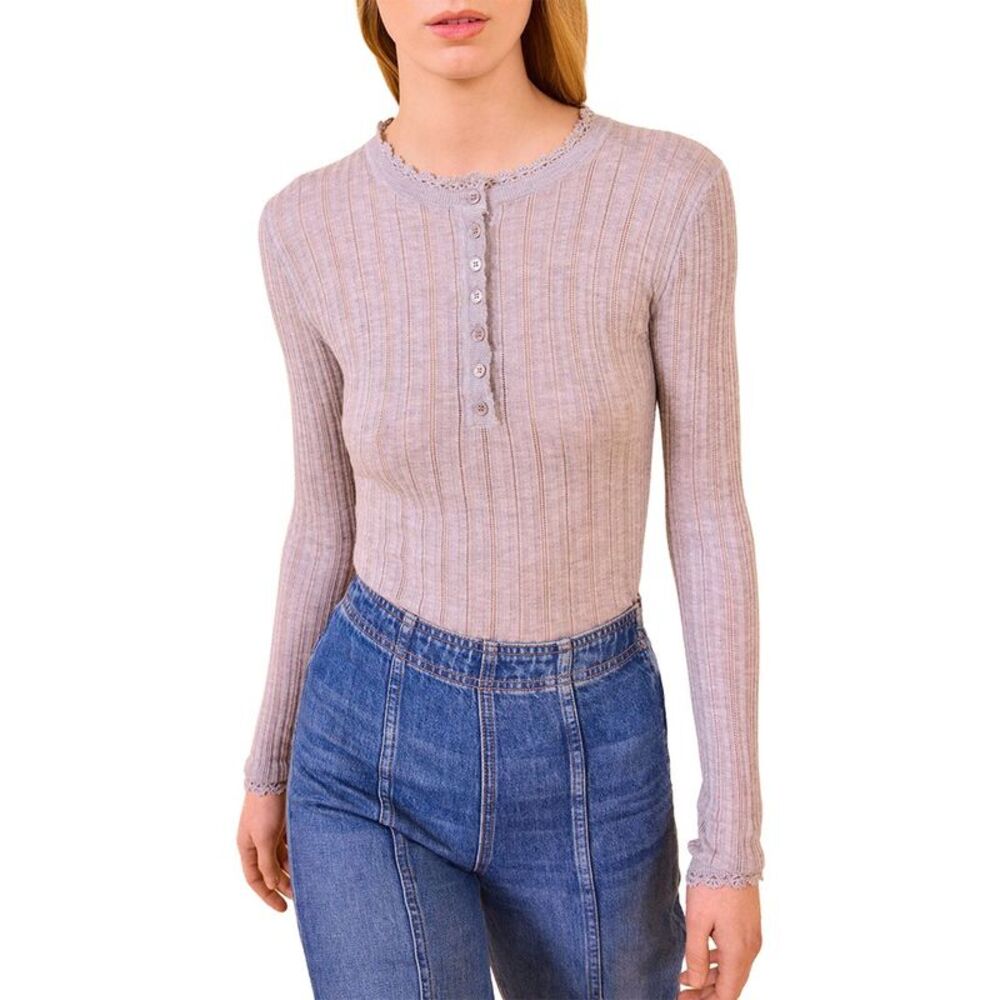 Ulla Johnson Womens Delia Henley Knit Top